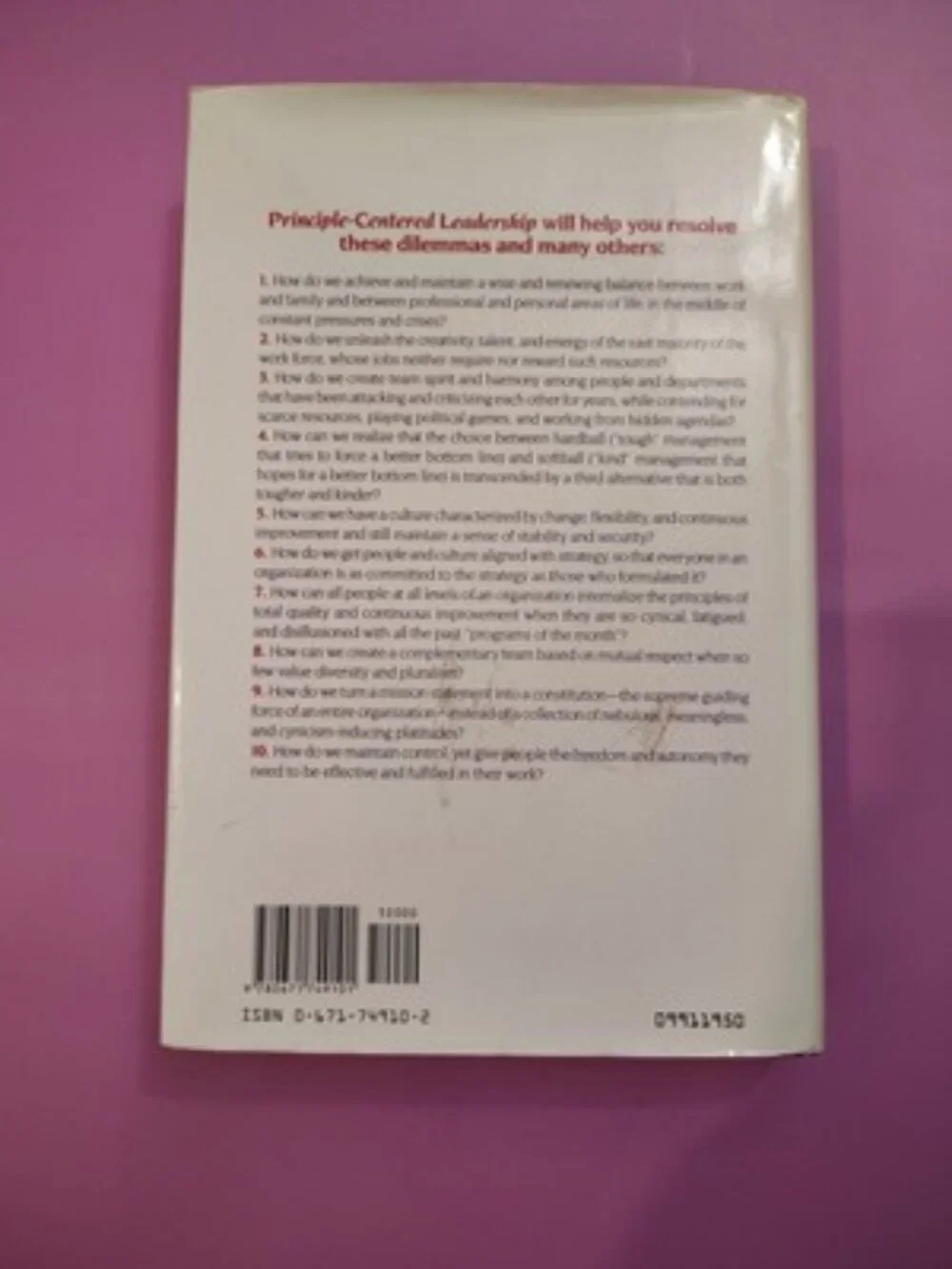 Principle-Centered Leadership by Stephen R. Covey (1990, Hardcover)